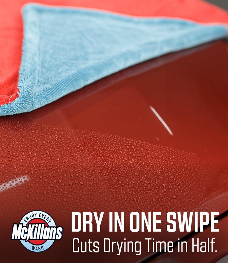 McKillans ® Extra Large Dual-Color Car Drying Towel XL - Edgeless & Ultra Soft & Absorbent - 36" x 28" - 1200 GSM Twisted Loop Microfiber Towel for Cars - Drying Towel Car Detailing - Car Wash Towels - Image 2